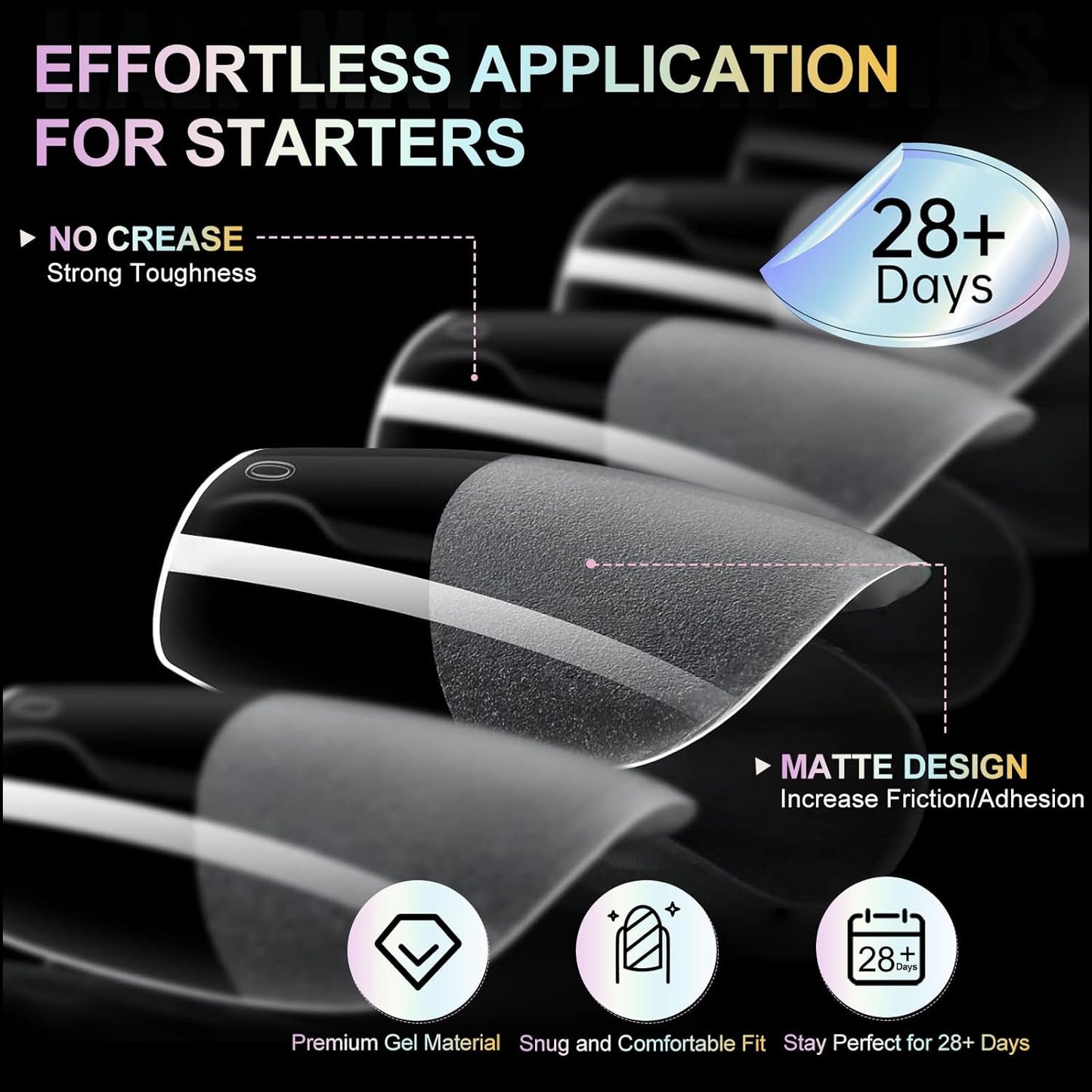 Short Coffin Nail Tips 240Pcs Short Coffin Soft Gel Nail Tips Half Matte Pre-Shape Press on Nails for Full Cover Acrylic False Nails Extension Home DIY Salon 12 Sizes Gelly Tips Fake Nails Tips-Velvo Beauty