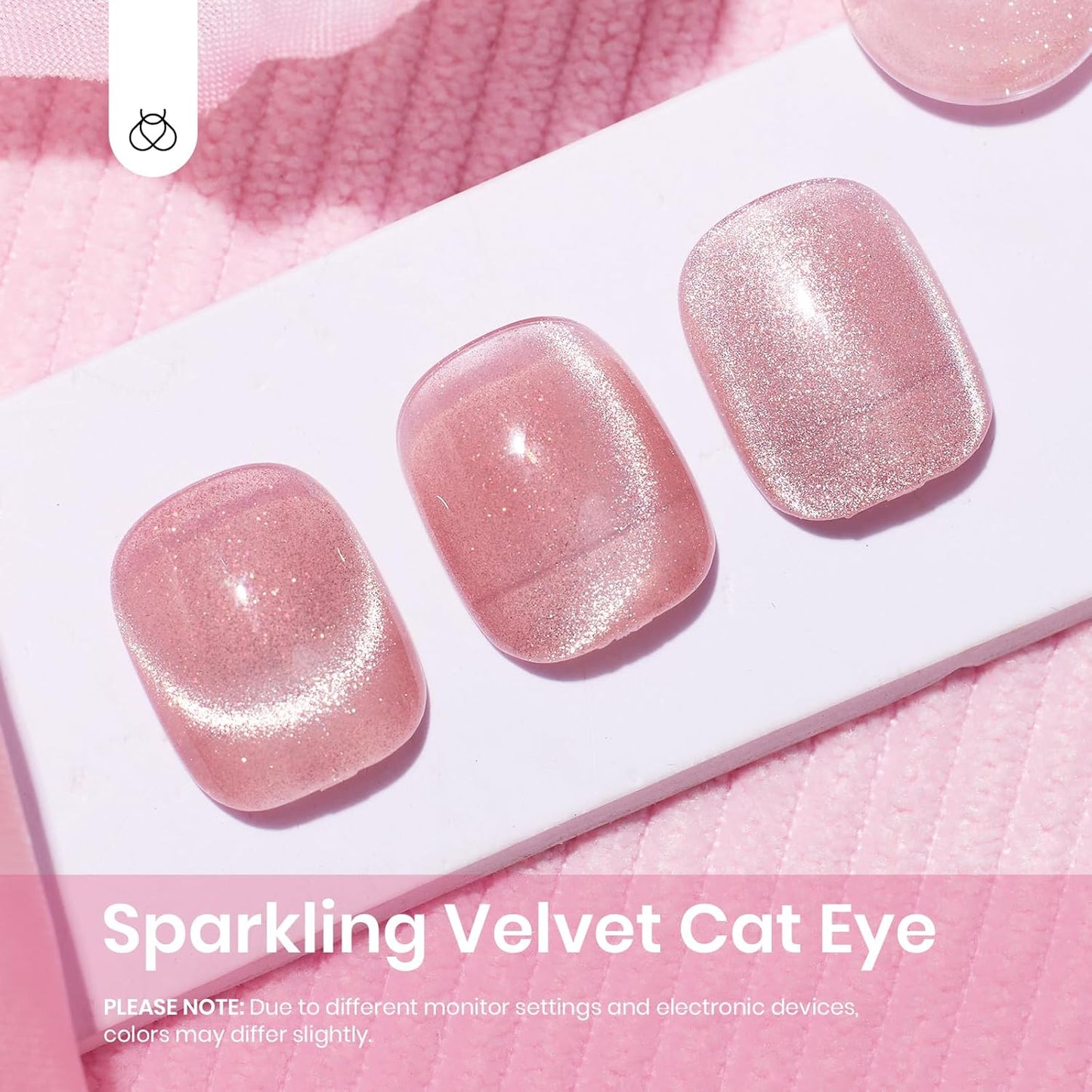 Beetles Pink Cat Eye Gel Nail Polish - 15ML Summer Light Pink Cat Eye Glitter Shimmer Gel Polish with Magnet Soak Off UV Soft Afternoon Collection Nail Art Design Manicure Gifts for Women-Velvo Beauty