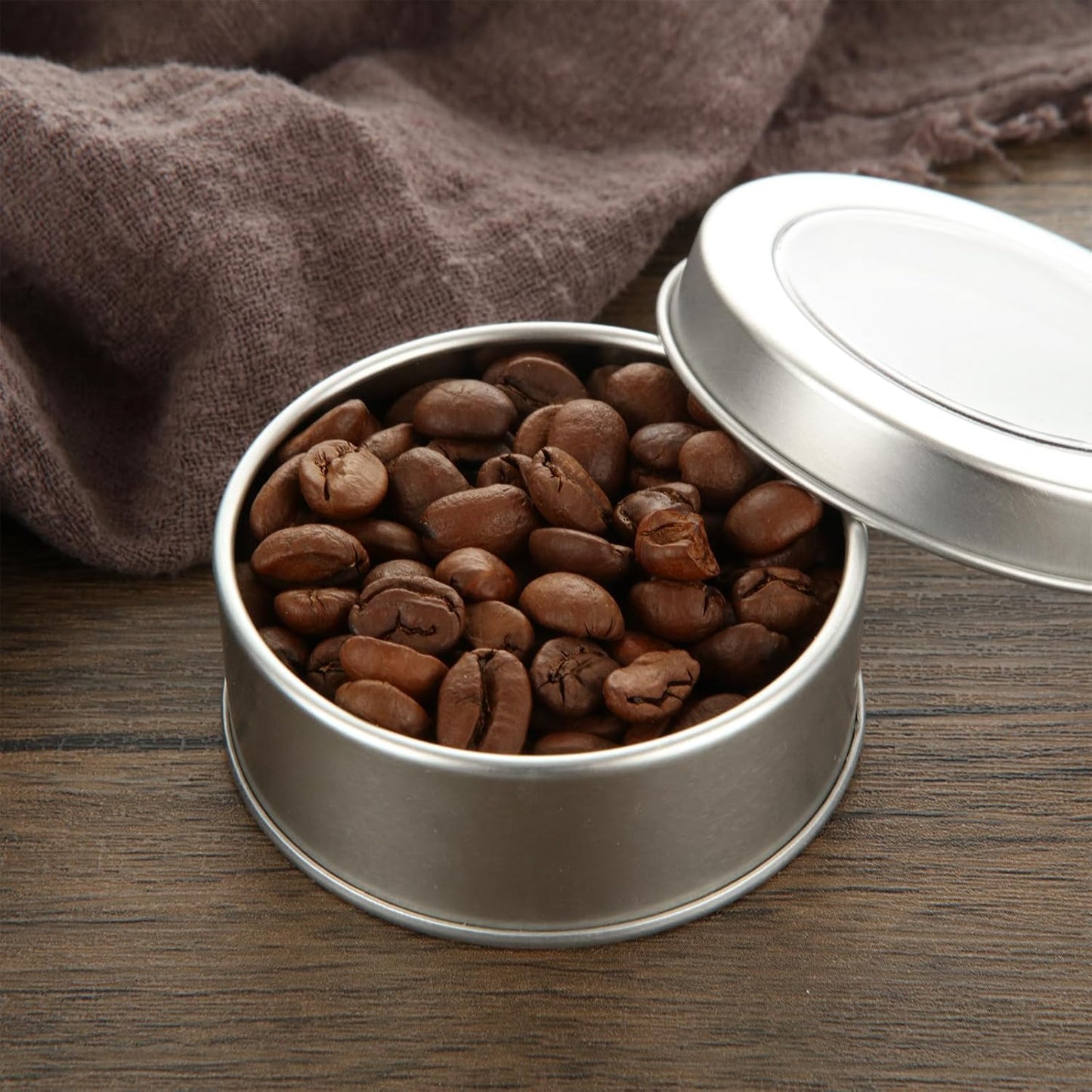 50Pcs 2 Oz Metal Tin Cans, Round Empty Containers with Clear Top, Salve Tins Containers With Lids for Candles Salve Cosmetic Candies Food Storage-Velvo Beauty