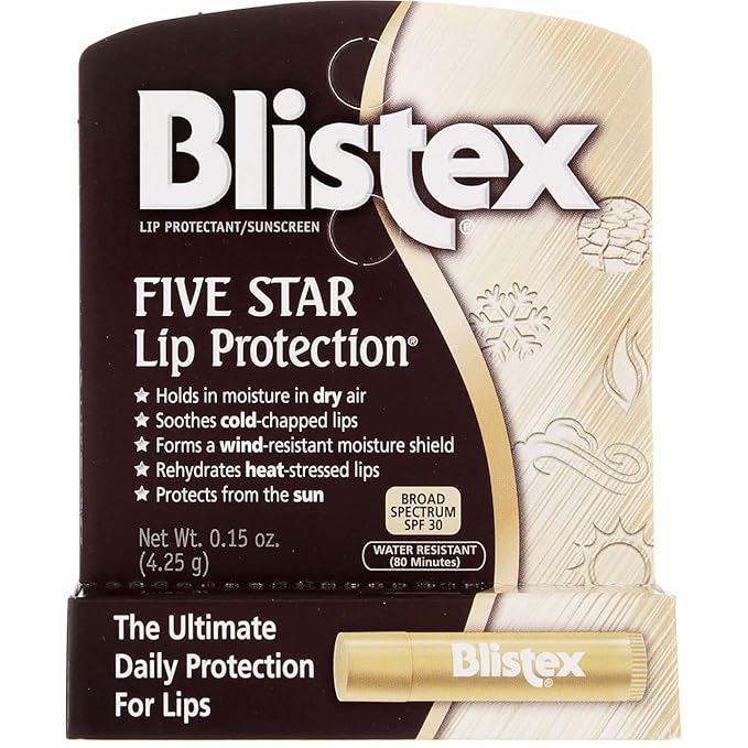 Blistex Five Star Lip Protection SPF 30 0.15 oz Pack of 5-Velvo Beauty