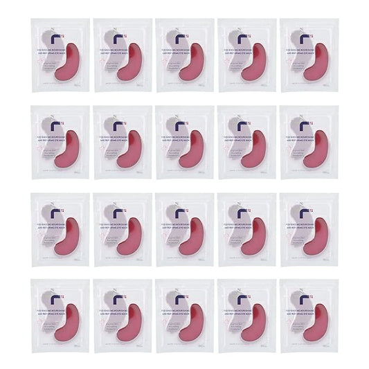 Eye Patches, 20PCS Red Ginseng Repair Eye Moisturizing Nourishing Eye Patch Firming Pad Dark Circles Crystal Collagen 3g for Wrinkles, Puffy Eyes-Velvo Beauty