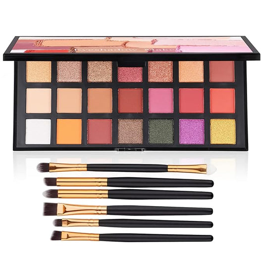 Matte Eyeshadow Palette, Nude Eyeshadow Palette Makeup Set, Matte Shimmer High Pigmented Blending Powder Velvet Texture Eye Shadow Kit-Velvo Beauty