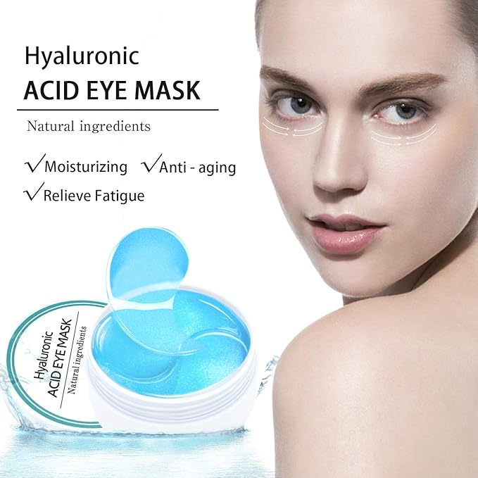 Under Eye Patches, Hyaluronic Acid Eye Mask Moisturizing, 60PCS Eye Gel Pads With Collagen Eye Treatment for Reducing Dark Circles, Wrinkles Anti-Aging, Fine Lines Eye Bags Puffiness Women Men-Velvo Beauty