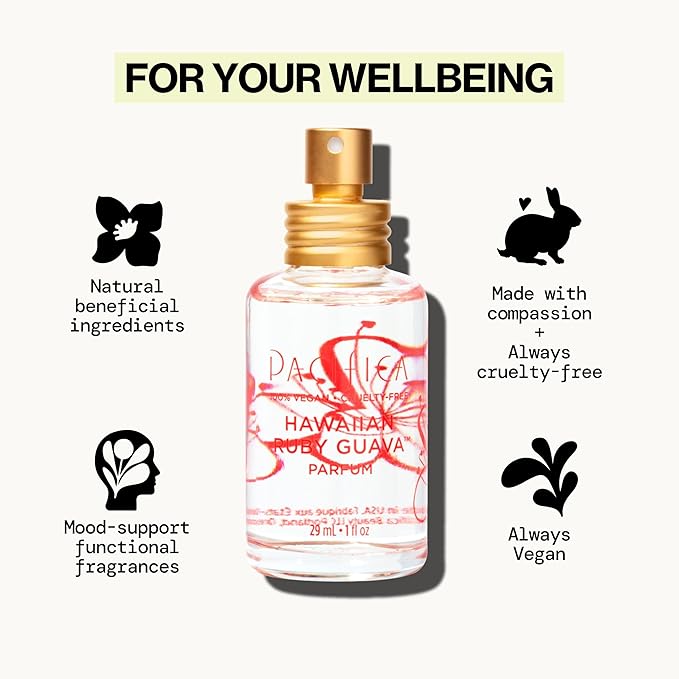 Pacifica Hawaiian Ruby Guava Spray Perfume - Vegan, Cruelty-Free Personal Fragrance with Essential Oils-Velvo Beauty