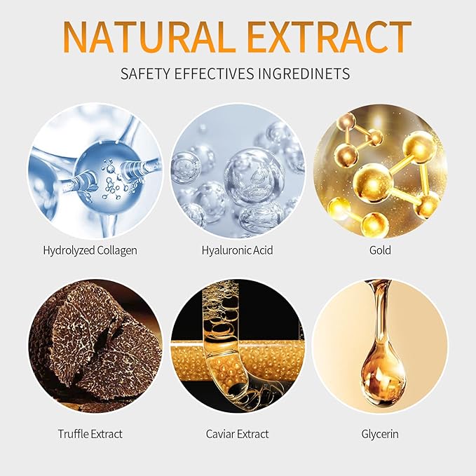 Black Truffle Gold Under Eye Patches - 60pcs Hyaluronic Acid Eye Masks for Moisturizing, Collagen Eye Gel Pads Removing Dark Circles,Wrinkles,Puffiness And Bags-Velvo Beauty