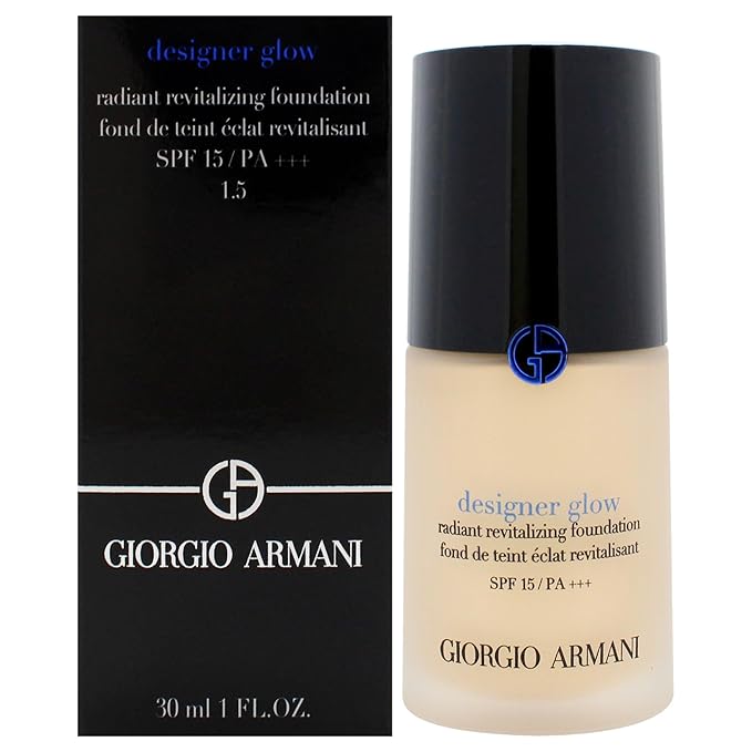 Designer Glow Radiant Revitalizing Foundation SPF 15 PA Plus - 1.5 by Giorgio Armani for Women - 1 oz Foundation-Velvo Beauty