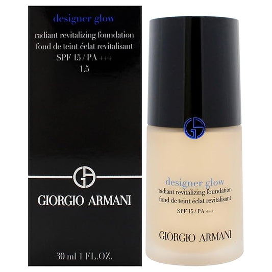 Designer Glow Radiant Revitalizing Foundation SPF 15 PA Plus - 1.5 by Giorgio Armani for Women - 1 oz Foundation-Velvo Beauty