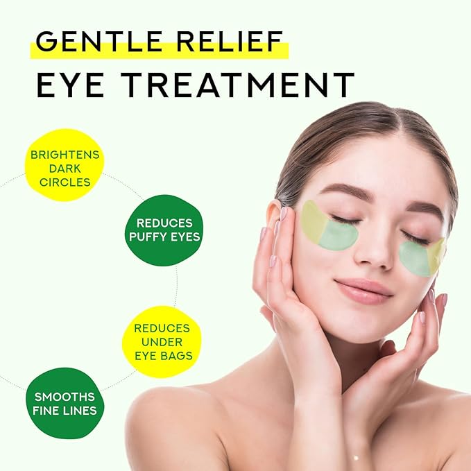 Gentle Relief Under Eye Patches | Calming Eye Treatment Gel Masks With 3-Cica Complex & Panthenol | Under Eye Masks For Dark Circles and Puffiness, Under Eye Bags, Wrinkle Care, Men and Women-Velvo Beauty