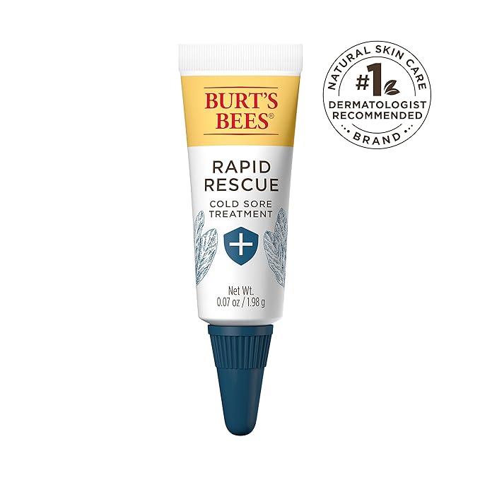 Burt's Bees Cold Sore Treatment and Medicated Lip Balm, College Back to School Dorm Essentials, With Menthol and Eucalyptus Oil, Natural Origin Skincare, 2 Tubes, 0.07 oz./0.15 oz.-Velvo Beauty