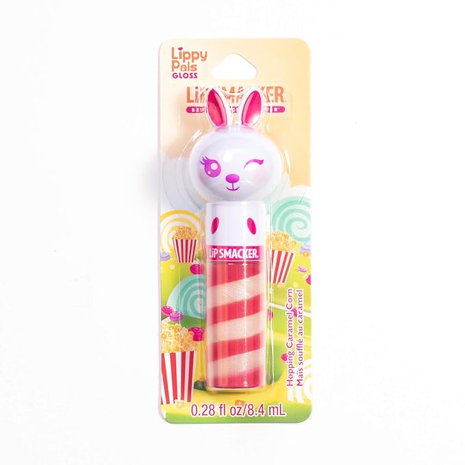 Lip Smacker Lippy Pals Swirls Bunny, Flavored Moisturizing & Smoothing Soft Shine Lip Balm, Hydrating & Protecting Fun Tasty Glossy Finish, Cruelty-Free & Vegan - Hopping Caramel Corn-Velvo Beauty