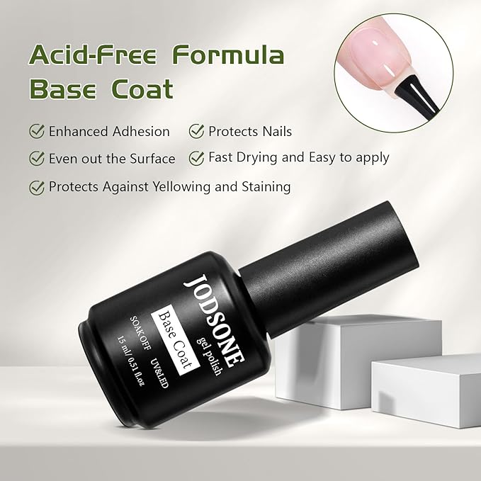 JODSONE Gel Nail Remover Quick Gel Nail Polish Remover and Base Coat Top Coat Simple Set is Suitable for Beginners to Try-Velvo Beauty
