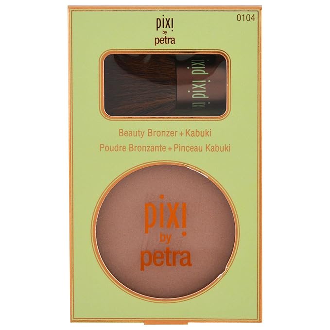Pixi Beauty Bronzer + Kabuki | Hydrating, Silky Bronzing Powder with Included Brush | Perfectly Pigmented & Long-Wearing Bronzer | For Natural Warmth & Luminosity | Subtly Suntouched | 0.4 oz/10.2 g-Velvo Beauty