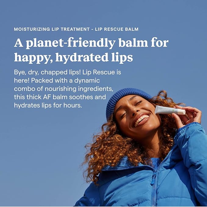 Kinfield Lip Rescue - Minty Tube Lip Balm - Moisturizing Lip Treatment for Dry, Chapped Lips - Untinted - Beeswax and Cruelty-Free Skincare - 0.5 oz / 15 g-Velvo Beauty