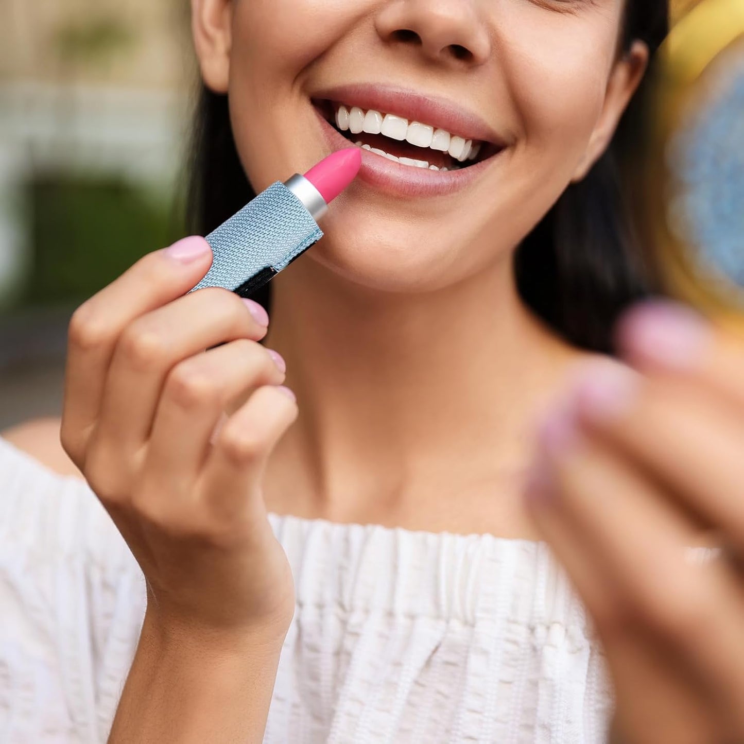 Lip Balm Keychain - Shinny Chapstick & Lipstick Holder - Tight Elastic Holder for Fat & Slim Lip Balms-Velvo Beauty