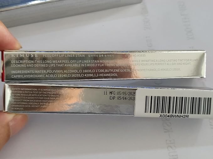 KIMUSE Peel Off Lip Liner Stain, Long Lasting Lip Tint Stain Peel Off, Waterproof, Transfer-Proof, Highly Pigmented Color Peel Off Lip Stain Liner, Matte Finish-Velvo Beauty