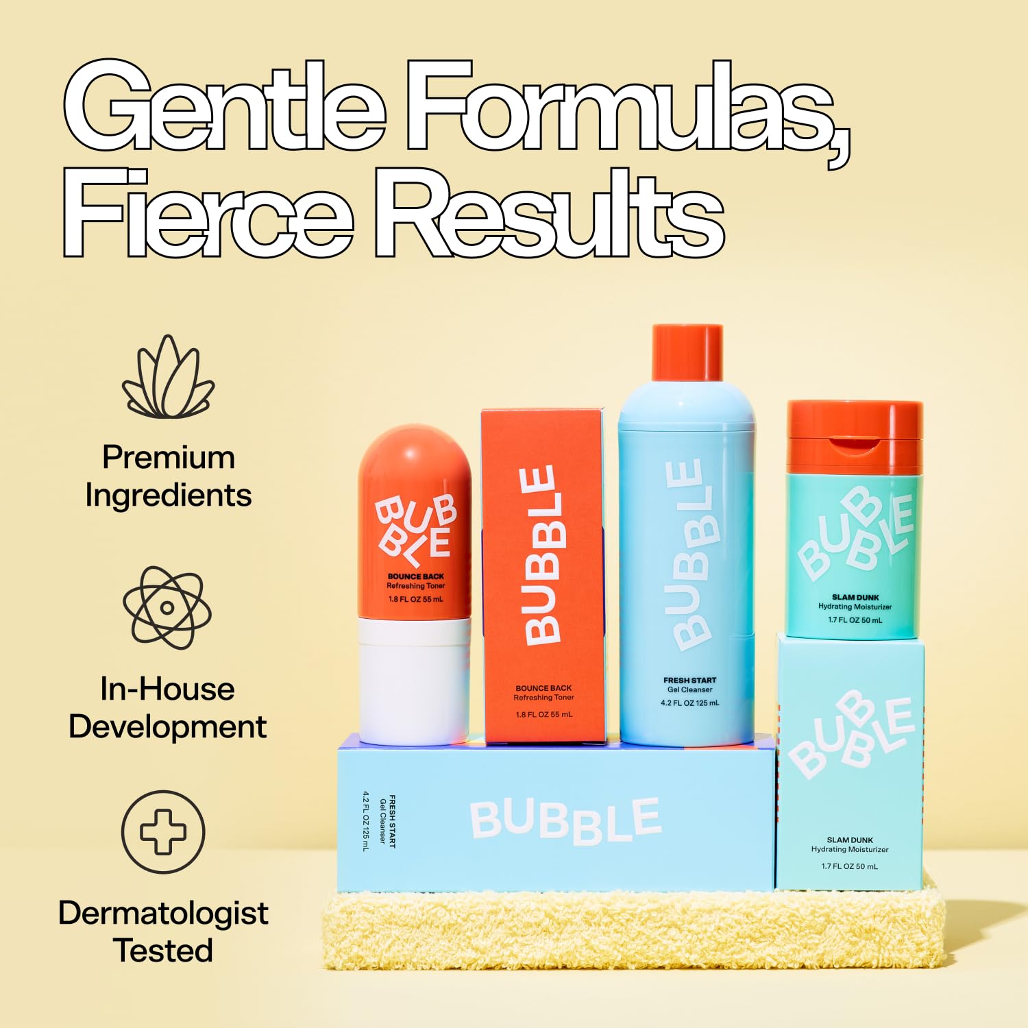 Bubble Skincare Fresh Start Gel Cleanser - Gentle Exfoliating Face Wash for Oily Skin - Formulated with Aloe Vera Juice + Caffeine to Protect and Soothe Complexion (50ml)-Velvo Beauty