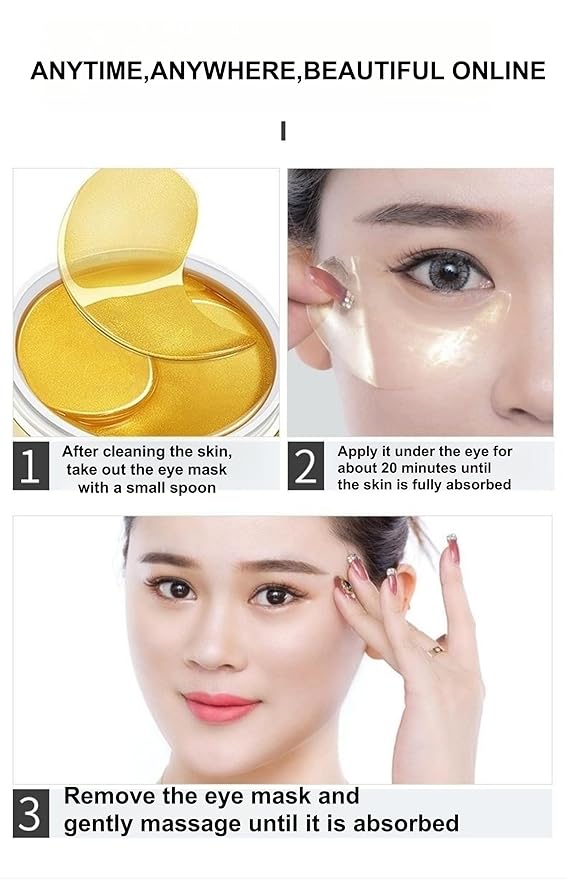 Under Eye Patches - 24K Gold Eye Mask,Moisturizing Serum for Firming, Brightening, and Relieving Eye Fatigue - Under Eye Patches for Dark Circles and Puffiness (seaweed)-Velvo Beauty
