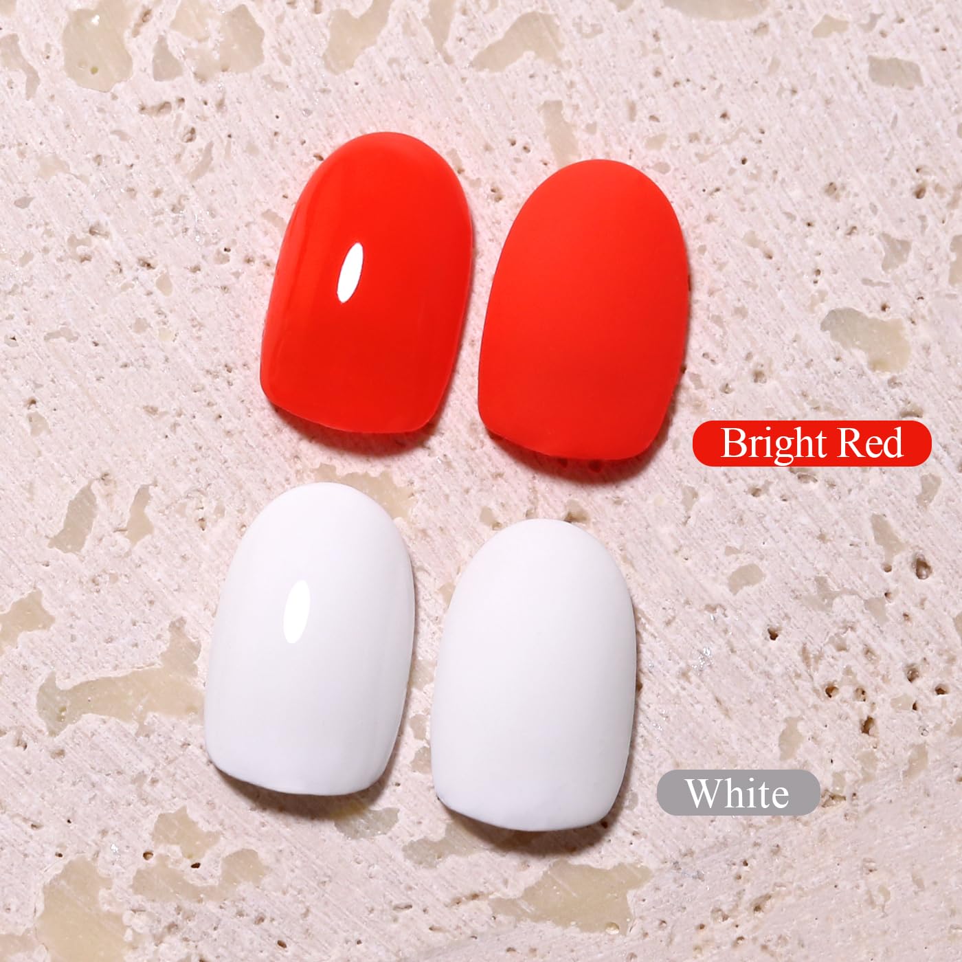 Imtiti Gel Nail Polish Kit, 2 Pcs 10ml Bright Red & White Colors Gel Polish Soak Off UV LED Spring Summer Red Gel Polish Nail Art Manicure Salon DIY Design Gel Nail Kit-Velvo Beauty