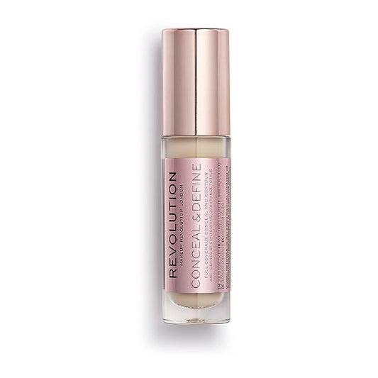 Makeup Revolution Conceal and Define Concealer, Full Coverage & Matte Finish, C2.5 for Fair/Light Skin Tones, Vegan & Cruelty-Free, 0.7 Fl Oz-Velvo Beauty