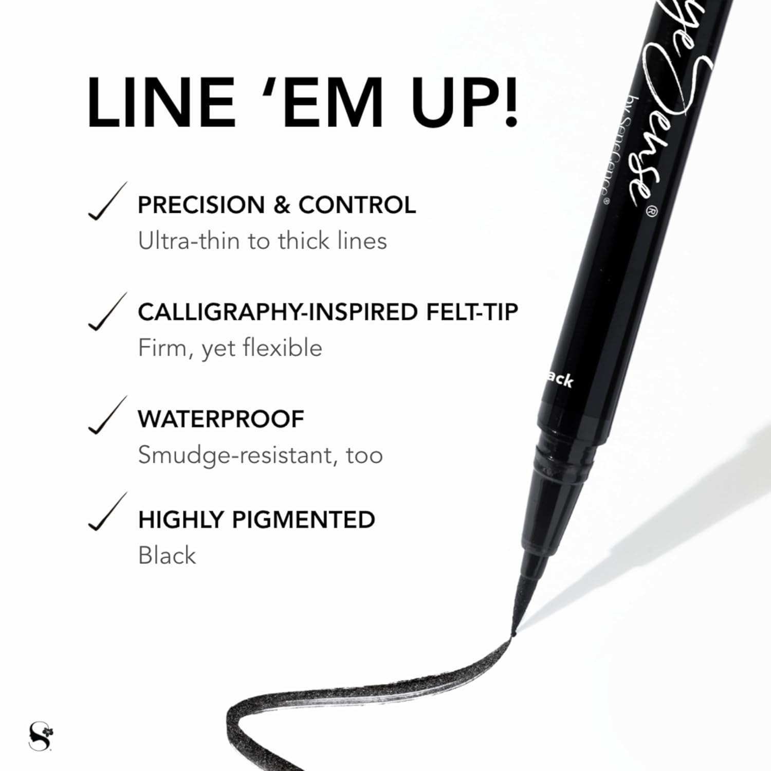EyeSense Long-Lasting Liquid Eyeliner Pen - Black-Velvo Beauty