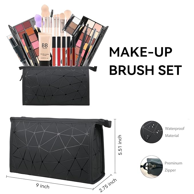 All in One Makeup Gift Set for Women Full Kit for2x14-color eyeshadow palettes,5xlipgloss sets,mascara,eyeliner,eyebrowpowder,eyebrow pencil, foundation, highlighter stick etc-Velvo Beauty