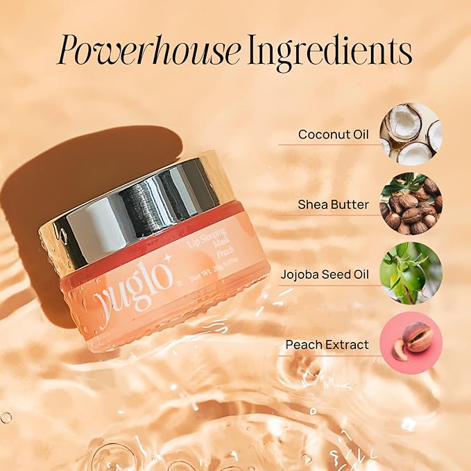 Moisture & Collagen Booster Lip Sleeping Mask - Treatment to Restore, Hydrate & Plump Dry Chapped Lips - Peach-Velvo Beauty