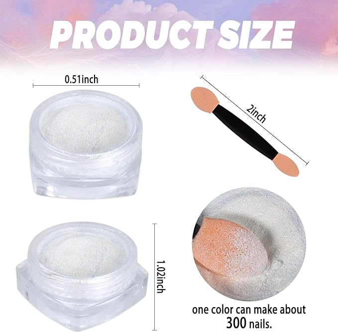 Laza Mermaid Pearl Chrome Nail Powder, 8 Colors Metallic Mirror Effect Pigment, Iridescent Aurora Nail Glitter Dust Kit for Gel Nail Art Decoration, Resin Craft, Gifts - Sweet Candy-Velvo Beauty