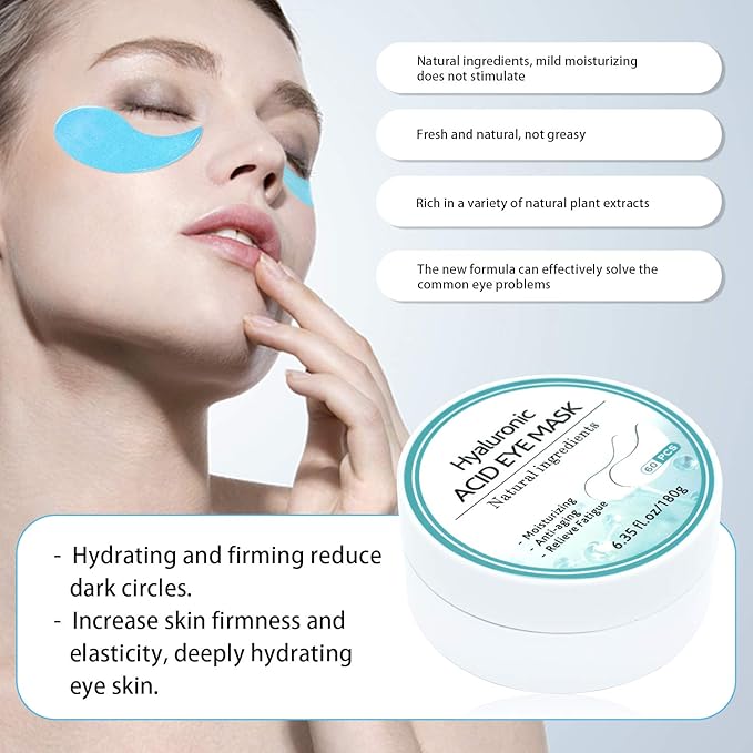 Under Eye Patches for Puffy Eyes: 60PCS Collagen Eye Gels Pads - Blue Hyaluronic Acid Under Eye Mask - Reduce Dark Circles & Bags - Skin Eye Care Products-Velvo Beauty