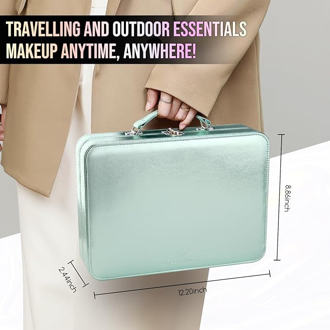 Color Nymph All in One Girls Makeup Sets for Any Ages, Teen Makeup Kits for Beginner with Green Case, Eyeshadow Palettes Blush Lipgloss Eyeliner, Cosmetics Gift Set for Birthday-Velvo Beauty