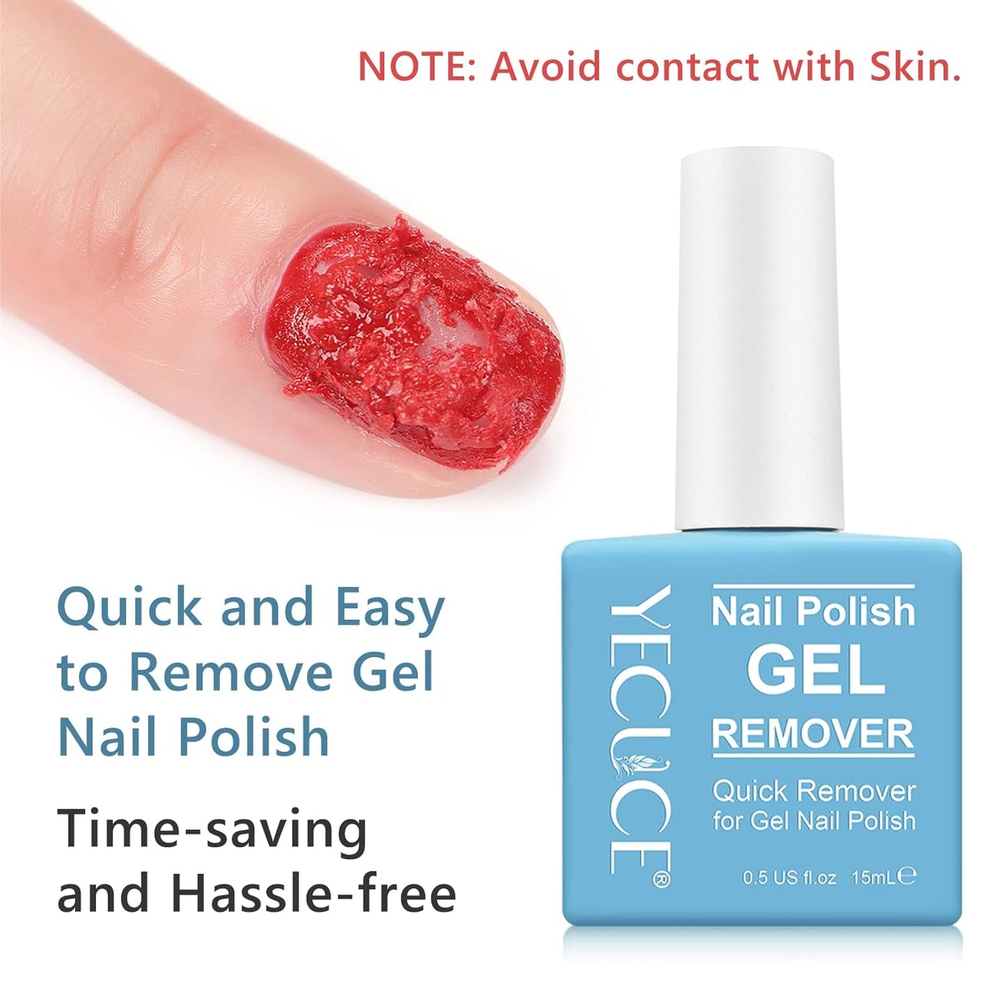 Gel Nail Polish Remover, (2pcs) Gel Polish Remover for Nails, No Need for Foil, Quick & Easy Polish Remover In 3-5 Minutes, No Need Soaking Or Wrapping-15ml-Velvo Beauty
