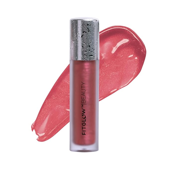 FITGLOW Beauty Lip Colour Serum | Hydrating Lip Gloss | Plumping Anti-Aging Lip Treatment | Natural Shine with Pomegranate Sterols & Collagen | Buildable Color for Dry Chapped Lips | Bloom - 10g-Velvo Beauty