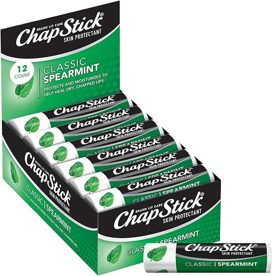 ChapStick Classic Skin Protectant Flavored Lip Balm Tube, 0.15 Ounce, 12 Count (Pack of 1)-Velvo Beauty