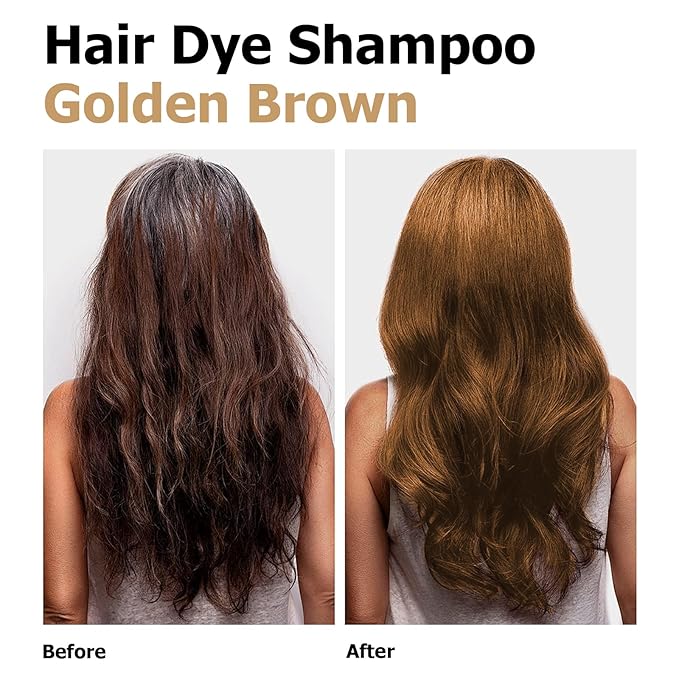 Hair Dye Shampoo, Gray Hair Coverage Dye Shampoo, Hair Color Shampoo for All Hair Types, Champu Para Canas, Suitable for Home and Salon (Blonde Brown)-Velvo Beauty