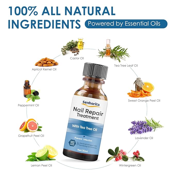 Toenail Repair Treatment, Extra Strength Nail Repair Liquid with Natural Tea Tree Oil Extract, Toenail Repair Solution for Thickened and Ingrow Nails-Velvo Beauty