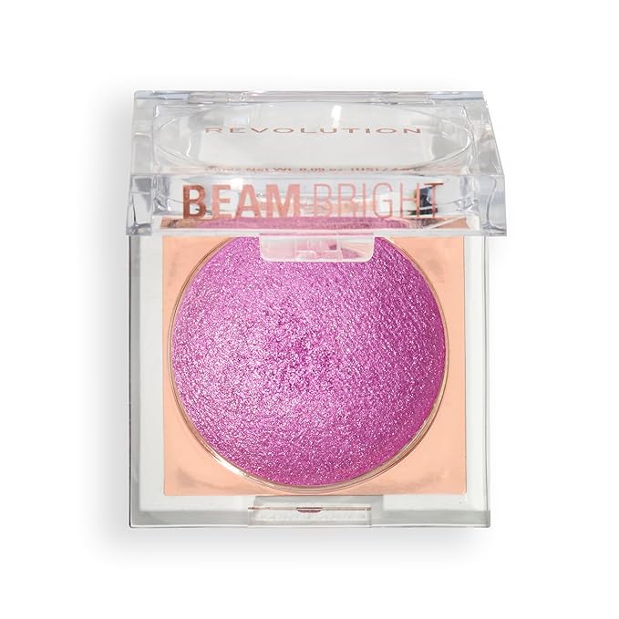 Revolution, Beam Bright Blush, Blendable & Buildable Face Powder Blush, Luminous Finish for Radiant Cheeks, Vegan & Cruelty-Free, Lick of Lilac Purple, 0.09 Oz-Velvo Beauty