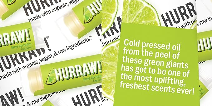 Hurraw! Lime Lip Balm: Organic, Certified Vegan, Cruelty and Gluten Free. Non-GMO, 100% Natural Ingredients. Bee, Shea, Soy and Palm Free. Made in USA-Velvo Beauty