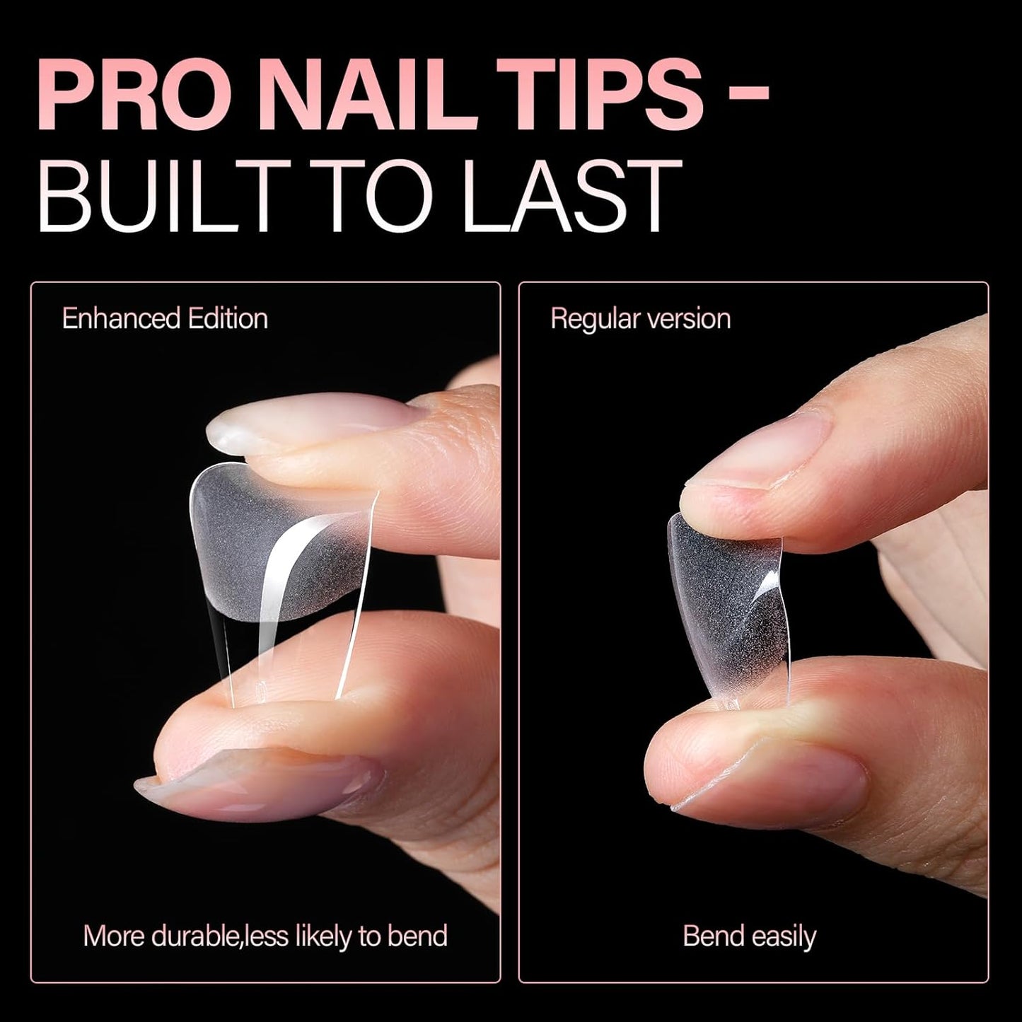 AILLSA Medium Coffin Nail Tips 240Pcs Soft Fake Nail Gel Tips Pre-Shaped Acrylic Nail Tips, Half Matte Full Cover Clear Tips False Press on for Extension Manicure Home DIY 15 Sizes Gelly Tips-Velvo Beauty