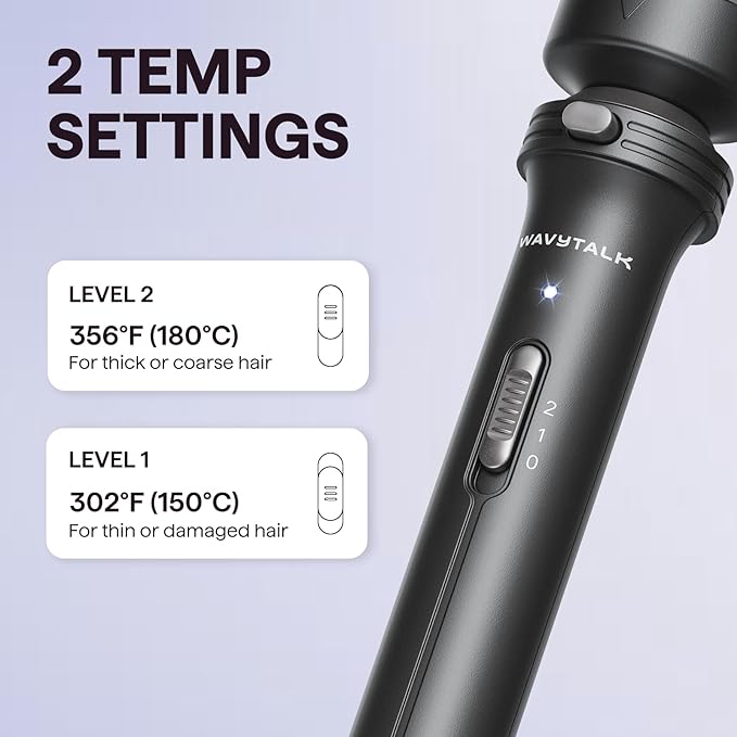 Wavytalk Thermal Brush, 1 1/2 inch Heated Round Brush with Detachable Head, Velvet Pouch and Dual Voltage for Travel, Easy to Create Blowout Look, Classic Black-Velvo Beauty