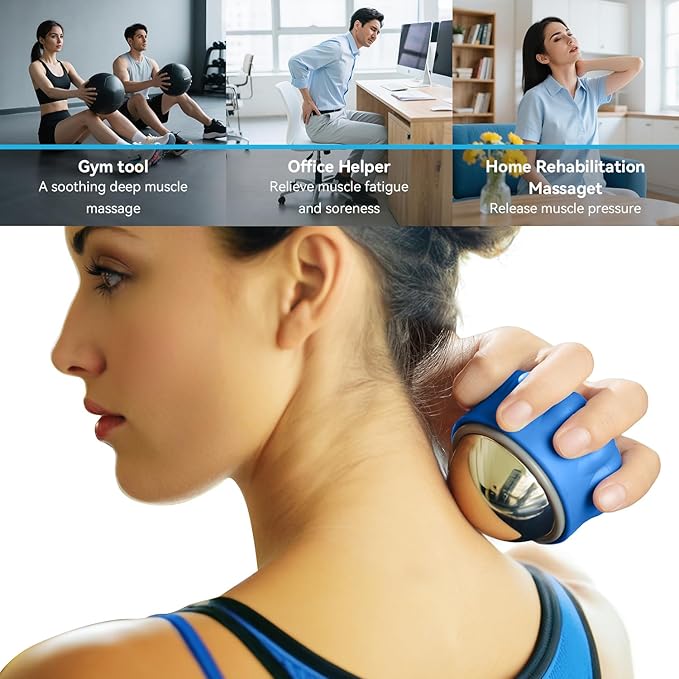 iECO Massage Ice Roller Ball - Stainless Steel Cold & Heat Therapy Massage Tool for Deep Tissue, Sore Muscle, Trigger Point, Muscle Knots Full Body Relax-Velvo Beauty