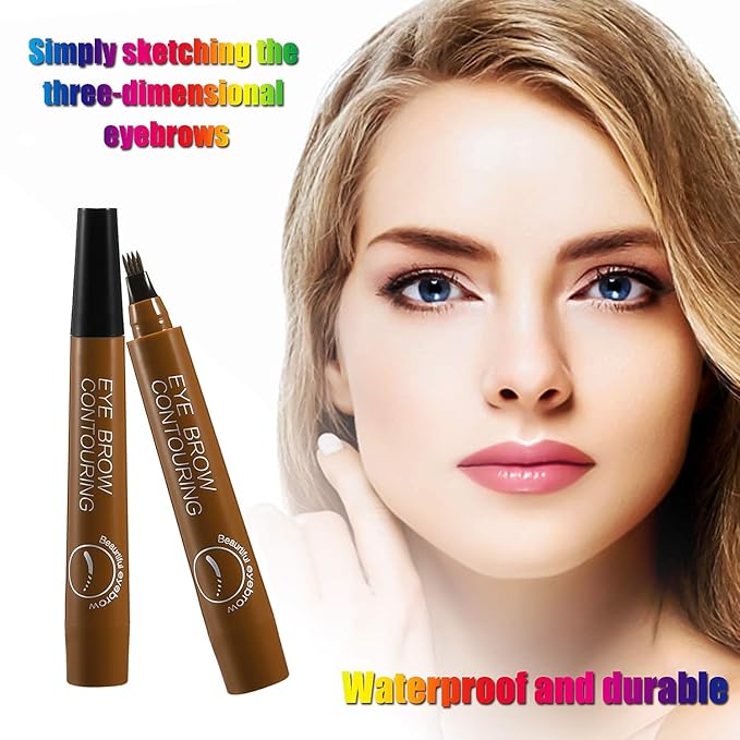 Liquid Eyebrow Pen, Waterproof Microblading Eyebrow Pencil with a Micro-Fork Tip Applicator, Creates Natural Looking Brows Effortlessly-Velvo Beauty