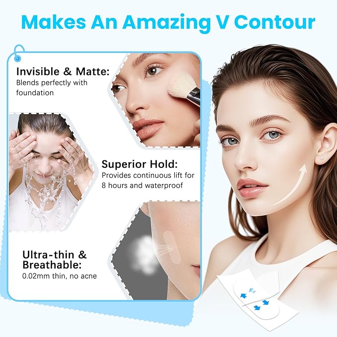 Face Lift Tape, Facelift Tape for Face Invisible, Neck Tape Lift Turkey Neck Skin Tape Facial Tapes for Lifting Loose Sagging Skin, Wrinkles, Jowls, Eyes, Cheek, Double Chin (1 Count (Pack of 280))-Velvo Beauty