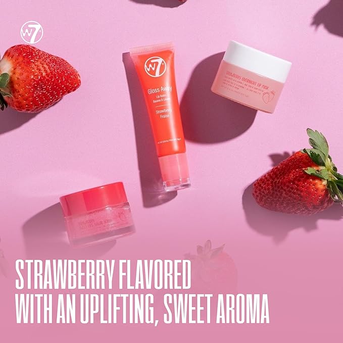 W7 Sweet Dreams Lip Care Trio - 3 Piece Set - Overnight Lip Mask, Lip Balm & Lip Scrub - Strawberry-Velvo Beauty