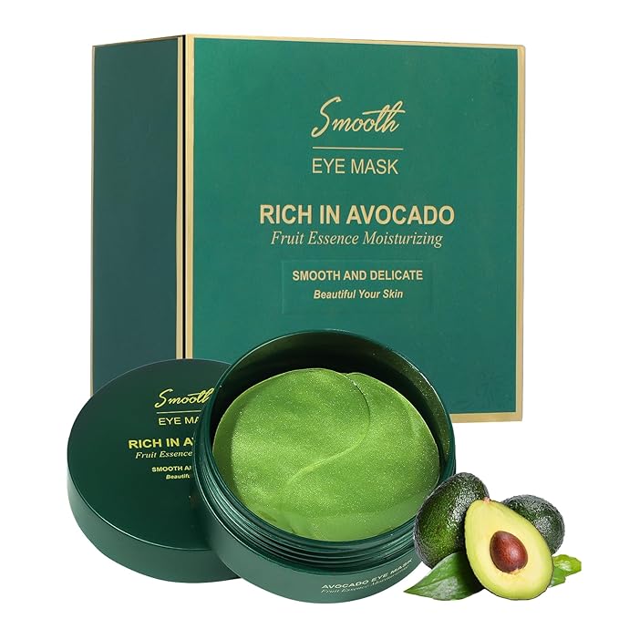 60 Pack Avocado Extract Eye Masks,Hyaluronic Acid Augenpads,Moisturising Eye Mask,Remove Dark Circles,Tear Bags,Wrinkles,Puffiness,Suitable for All Skin Types-Velvo Beauty