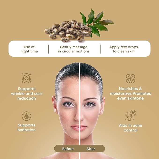 Hemani Castor Oil Ricinus communis - 30mL | Natural Skin & Hair Care, Pure Cold-Pressed Oil for Radiant Glow, Anti-Aging, Hydration & Wellness.-Velvo Beauty