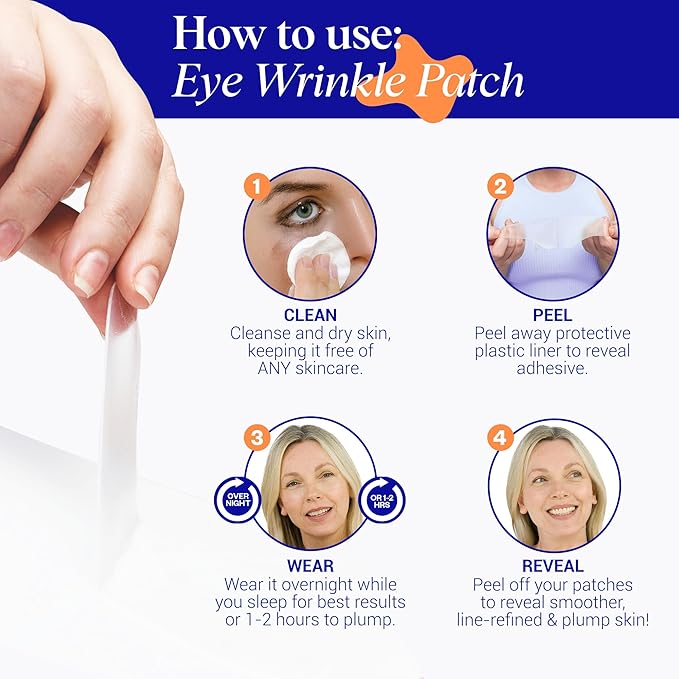 Wrinkles Schminkles Under Eye Wrinkle Starter Pack - Set of Reusable Under Eye Wrinkle Patches (3 pairs) + Silicone Patch Cleanser (2 oz) for Smoother Under Eyes & Fresh Look-Velvo Beauty