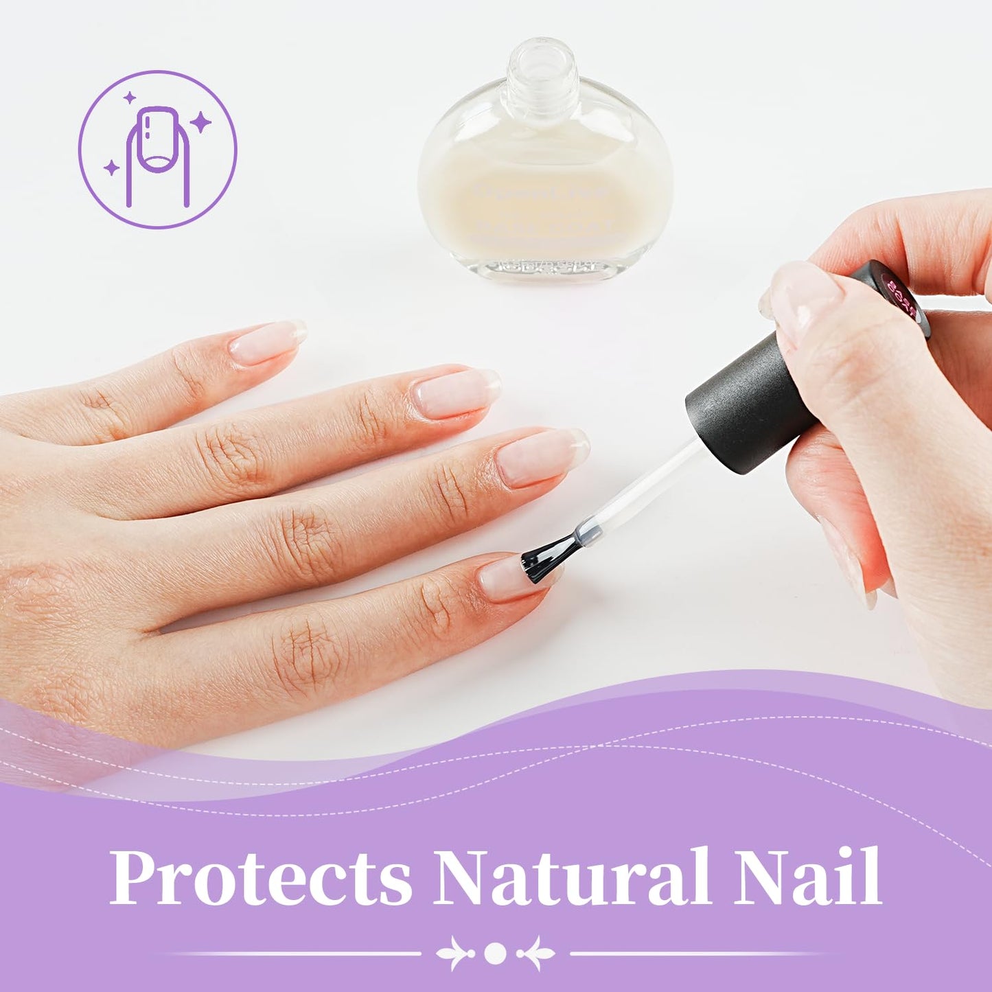 16.5ml Base Coat Nail Polish, Quick Dry Large Volume Base Coat, Color Lock Strengthen Nails for Women Salon DIY Nail Art-Velvo Beauty