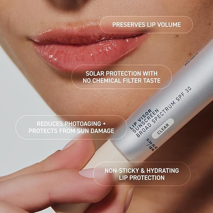 Skin Lip Visor, Clear Lip Balm with SPF 30 PA+++. Mint Flavored with Non-Sticky Finish – Moisturizing Semi Gloss Balm Sunscreen for Daily Use - 2 Pack-Velvo Beauty
