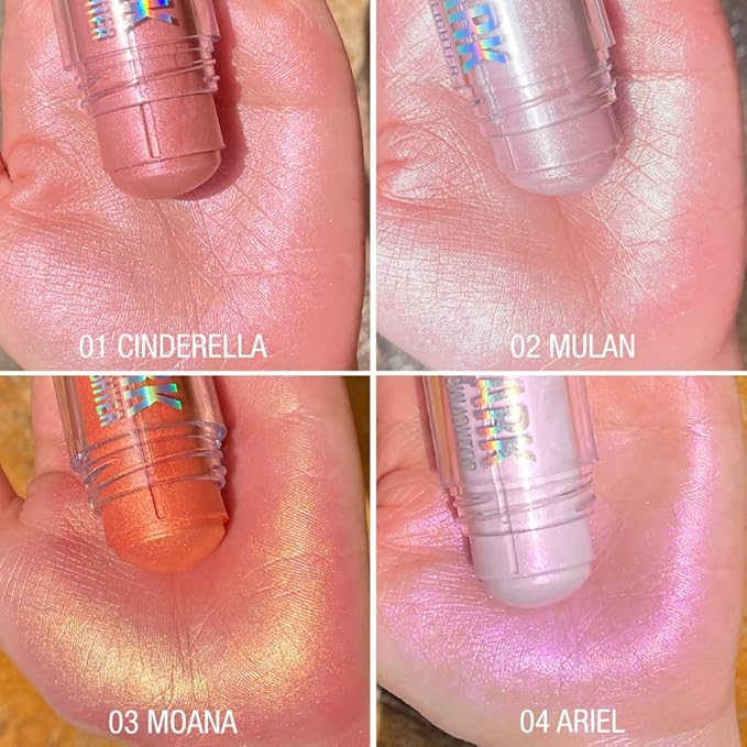Chubby Cream Highlighter Stick for Face, Glitter Eyeshadow Makeup, Highlight Stick, Face Highlighters & Luminizers, Light Pink Peach Shimmer-Velvo Beauty