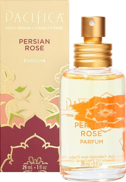 Pacifica Beauty, Persian Rose Clean Fragrance Spray Perfume, Made with Natural & Essential Oils, Fresh Rose Scent, Vegan + Cruelty Free, Phthalate-Free, Paraben-Free, Gifts for Her, 29 ml. 1 fl. oz-Velvo Beauty