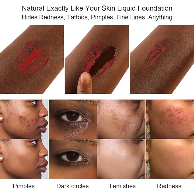 Liquid Concealer Makeup 4Pcs,Corrector Foundation for Black Women Oily Dry Skin, Foundation Concealer in One Primer Face Makeup Full Coverage, Advanced Pore Minimizer, Lightweight All-Day Hold,0.67 oz-Velvo Beauty